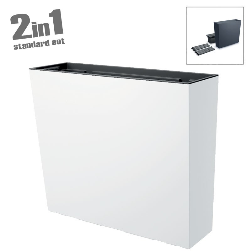 Ζαρντινιέρα (2 σε 1) πλαστική λευκή Urbi Case Tower 77x69cm