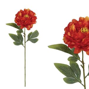 Κλαδιά Παιώνια πορτοκαλί 61cm (συσκευασία 6αδας)