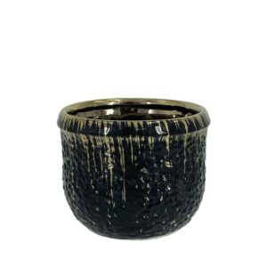 ΚΑΣΠΩ ΣΤΡΟΓΓΥΛΟ ΜΑΥΡΟ/ΧΡΥΣΟ ΥΑΛΩΜΕΝΟ ΣΑΓΡΕ ΜΕΣΑΙΟ