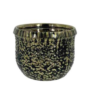 ΚΑΣΠΩ ΣΤΡΟΓΓΥΛΟ ΜΑΥΡΟ/ΧΡΥΣΟ ΥΑΛΩΜΕΝΟ ΣΑΓΡΕ ΜΕΓΑΛΟ