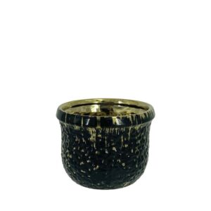 ΚΑΣΠΩ ΣΤΡΟΓΓΥΛΟ ΜΑΥΡΟ/ΧΡΥΣΟ ΥΑΛΩΜΕΝΟ ΣΑΓΡΕ ΜΙΚΡΟ