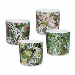 Κασπώ ψηφ. εκτύπωση τροπικά φυτά Υ12cm (συσκευασία 4ων σχεδίων)