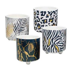 Κασπώ ψηφ. εκτύπωση ζούγκλα μαύρο/χρυσό Υ13cm (συσκευασία 4ων σχεδίων)