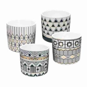 Κασπώ ψηφ. εκτύπωση γεωμετρικά μοτίβα μαύρο/χρυσό Υ12cm (συσκευασία 4ων σχεδίων)