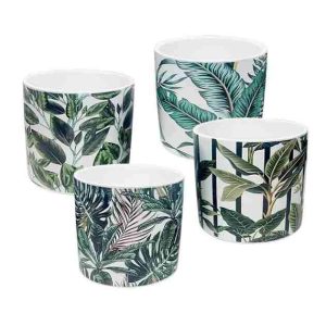 κασπώ κεραμικά με ψηφιακή εκτύπωση πράσινα φυλλώματα