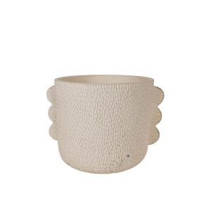 Κασπώ κυκλαδίτικο ανάγλυφο ζαγρέ (σειρά 4ων) εκρού Υ16cm