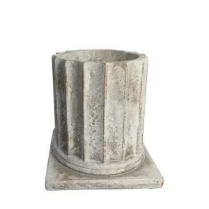 Κασπώ κίονας παλαιωμένος (σειρά 3ων) λευκό/χρυσό Υ18cm