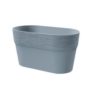 Ζαρντινιέρα οβάλ "Furu" γκρί Υ15cm (συσκευασία 5άδας)