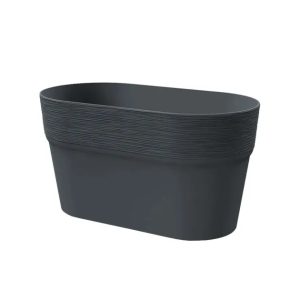Ζαρντινιέρα οβάλ "Furu" ανθρακί Υ15cm (συσκευασία 5άδας)