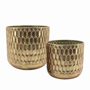 Σετ 2 κασπώ μεταλλικά κυψέλη χρυσό (συσκευασία 2άδας)