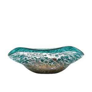 Πιατέλα φυσητό γυαλί τιρκουάζ 32,5cm