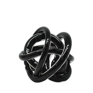 Διακοσμητικό χειροποίητος κόμπος μαύρος 12cm