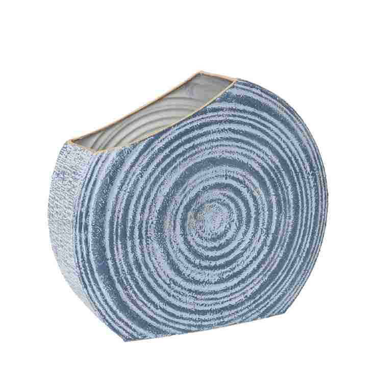 Βάζο μεταλλικό σε σχήμα σαλιγκαριού γαλάζιο Υ32cm