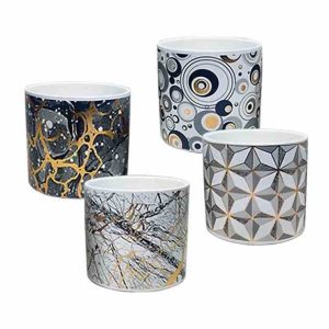 Κασπώ ψηφ. εκτύπωση μαύρο/γκρί/χρυσό Υ10cm (συσκευασία 4ων σχεδίων)